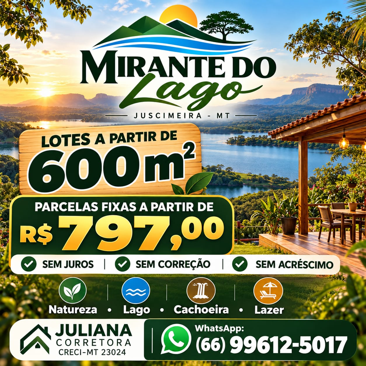 Lote de 600m² à venda com condições facilitadas, Jaciara MT